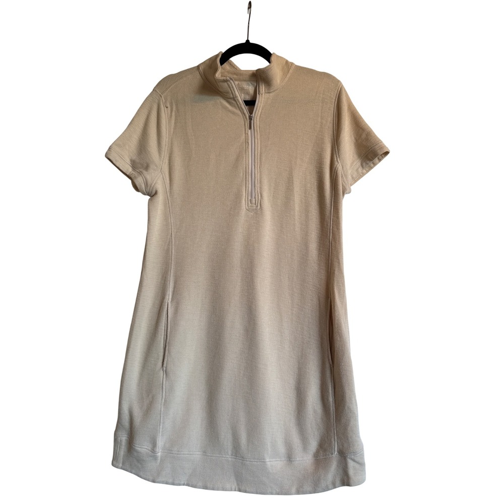 Neutral‎ Cabin Core Outdoor Legendary Outfitters Cream 1/4 Zip Casual Dress Sz L